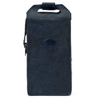 Tooled Leather Two Bottle Wine Carrier