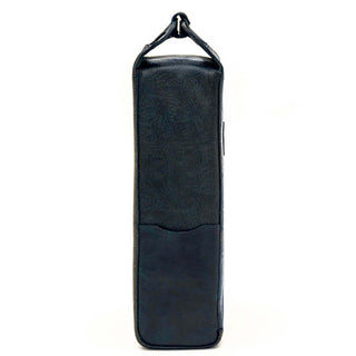 Tooled Leather Two Bottle Wine Carrier