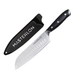 MASTERPAN Santoku Knife With Stainless Steel blade & Cover, 7" (18cm)