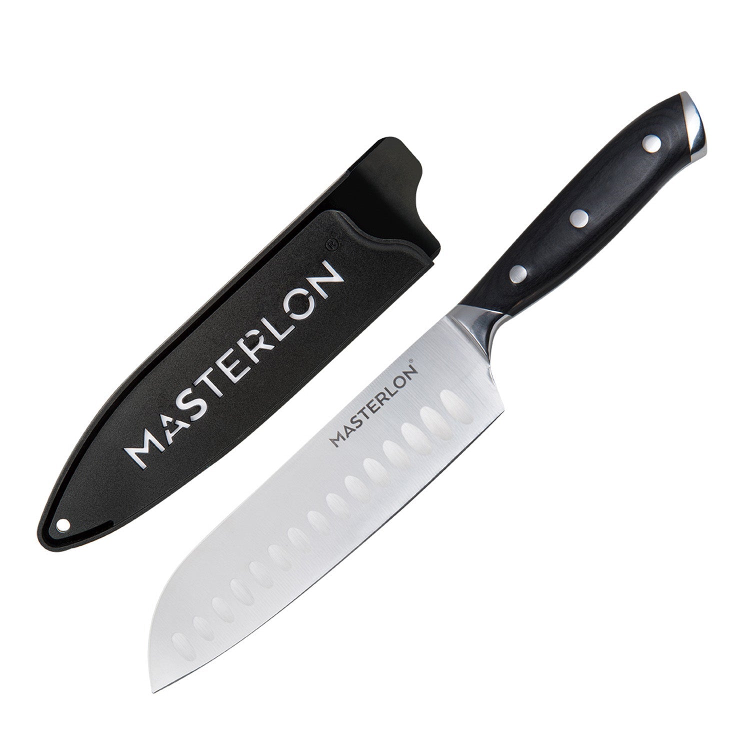 MASTERPAN Santoku Knife With Stainless Steel blade & Cover, 7