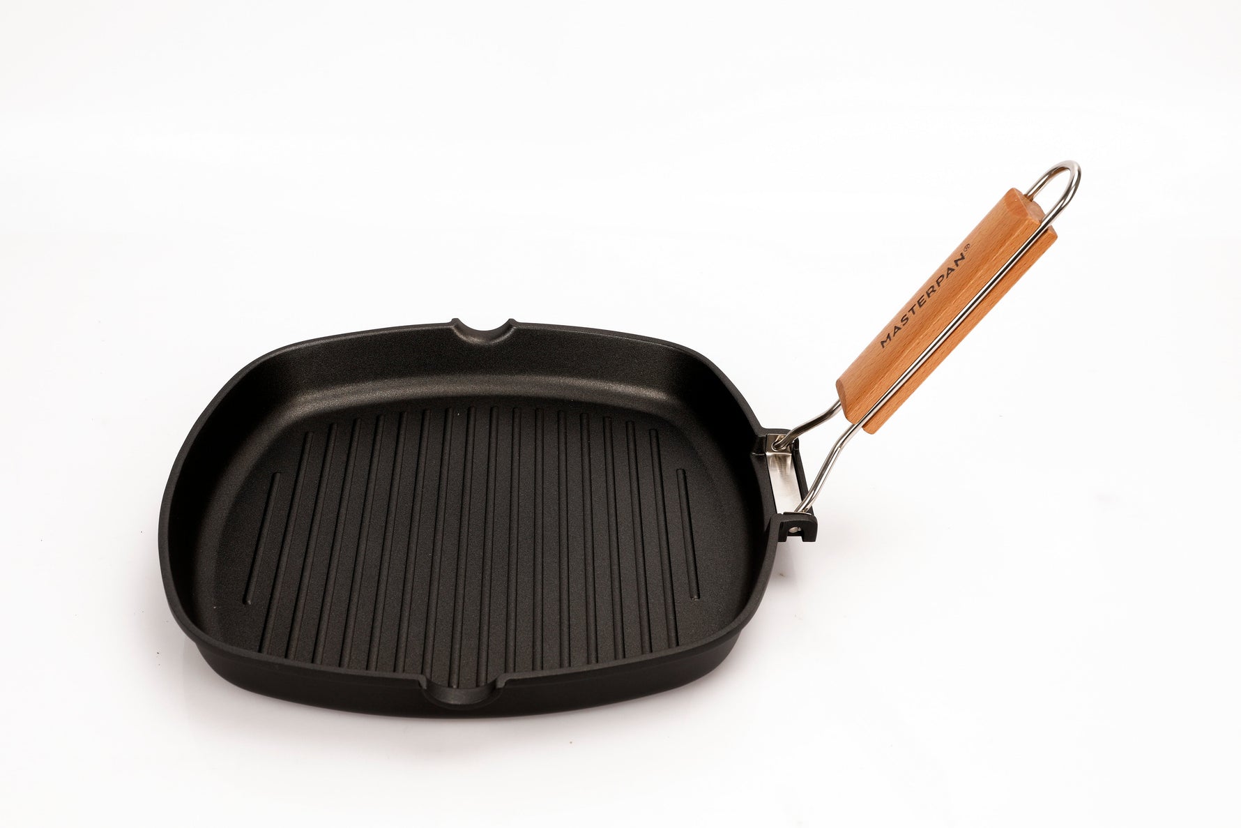 MASTERPAN Nonstick Grill Pan with Folding Handle, 11
