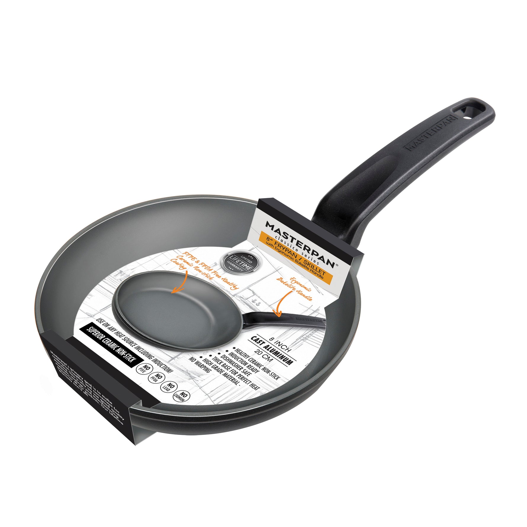 MASTERPAN Ceramic Nonstick Frypan & Skillet, 8