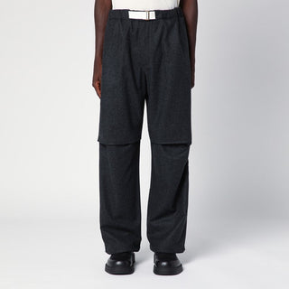 Dark Grey Track Pants In Wool - By Baano