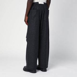 Dark Grey Track Pants In Wool - By Baano
