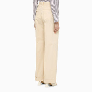 Cream cotton trousers - By Baano