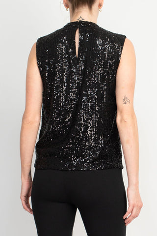 Nicole Miller Gemma All Over Sequin Sleeveless Top - Glamourous Grace