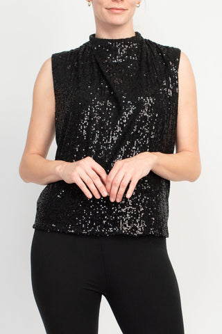 Nicole Miller Gemma All Over Sequin Sleeveless Top - Glamourous Grace