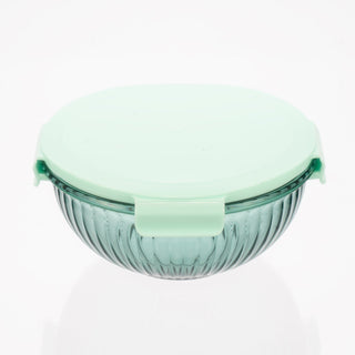 Borosilicate Glass Mixing Bowl Set- Diamond Blue (W/ Handle)