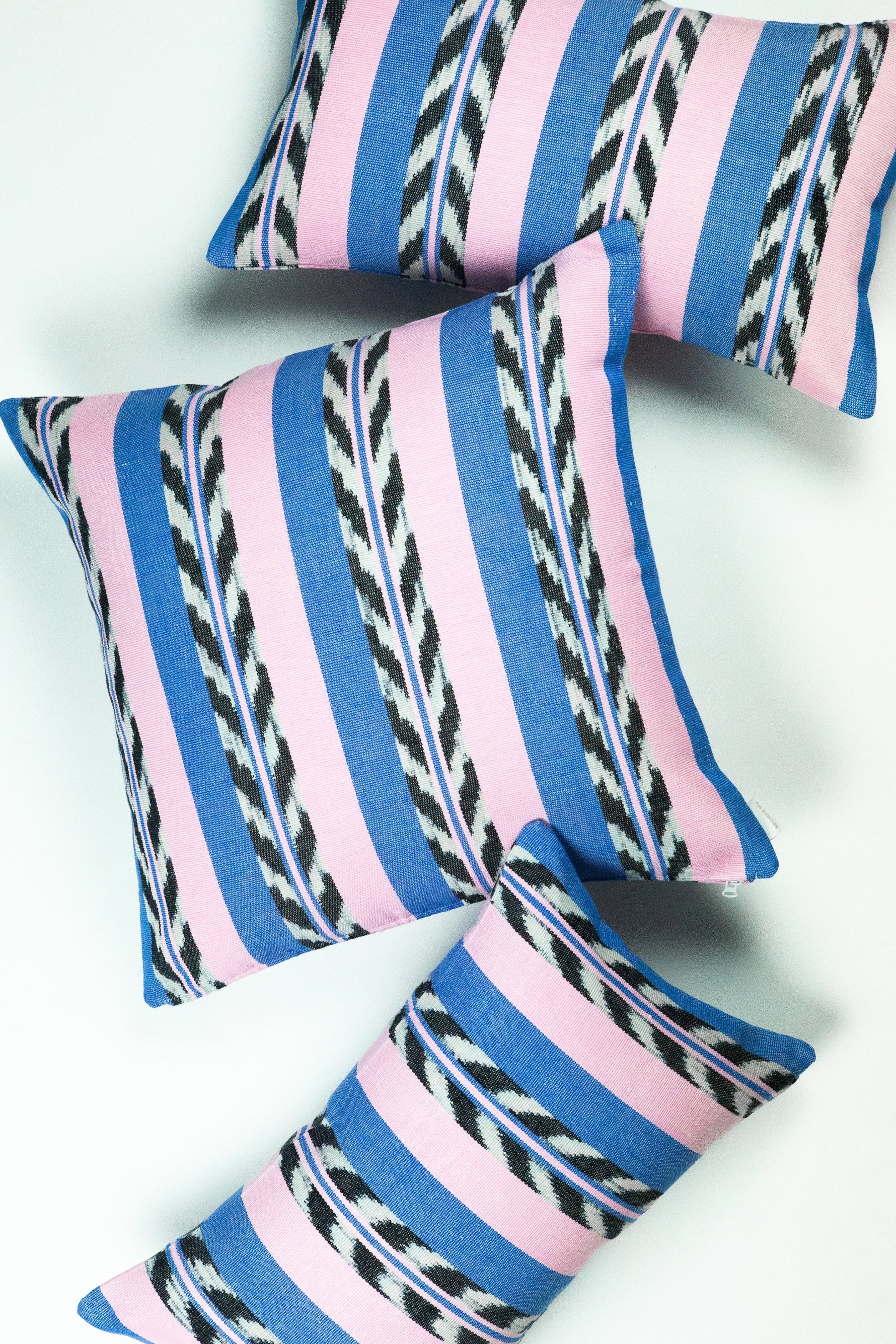 Palm Jaspe Blue & Light Pink Pillow