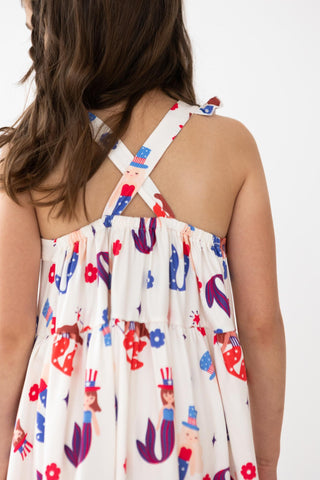 SALE Mer-Made in the USA Ruffle Cross Back Dress - By Baano