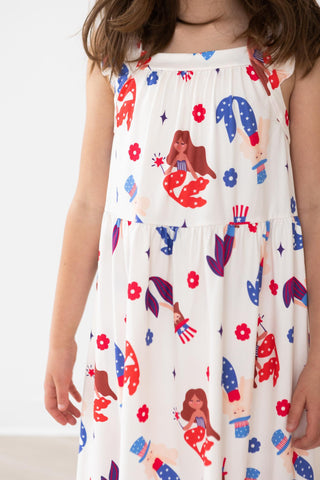 SALE Mer-Made in the USA Ruffle Cross Back Dress - By Baano