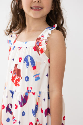 SALE Mer-Made in the USA Ruffle Cross Back Dress - By Baano