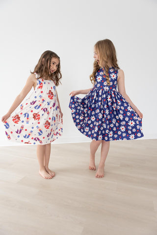 SALE Mer-Made in the USA Ruffle Cross Back Dress - By Baano