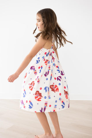 SALE Mer-Made in the USA Ruffle Cross Back Dress - By Baano