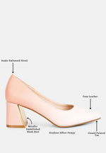 Harlow Metallic Accent Block Heel Pumps London Rag International