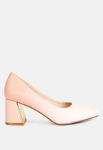 Harlow Metallic Accent Block Heel Pumps London Rag International