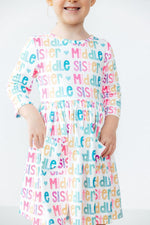 Middle Sister 3/4 Sleeve Pocket Twirl Dress