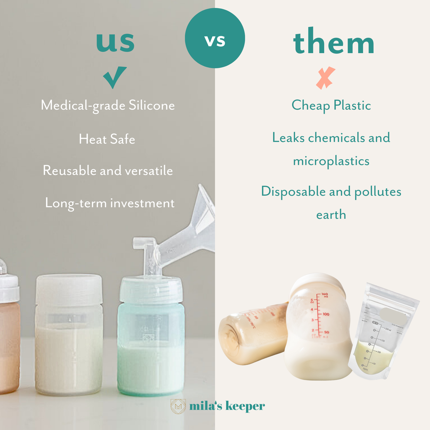 Silicone Breast Milk Storage Bottles