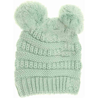 BABY Solid Double Pom C.C Beanie