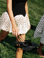 Dahliana Polka Dot Bubble Hem Corset Mini Dress Miss Circle