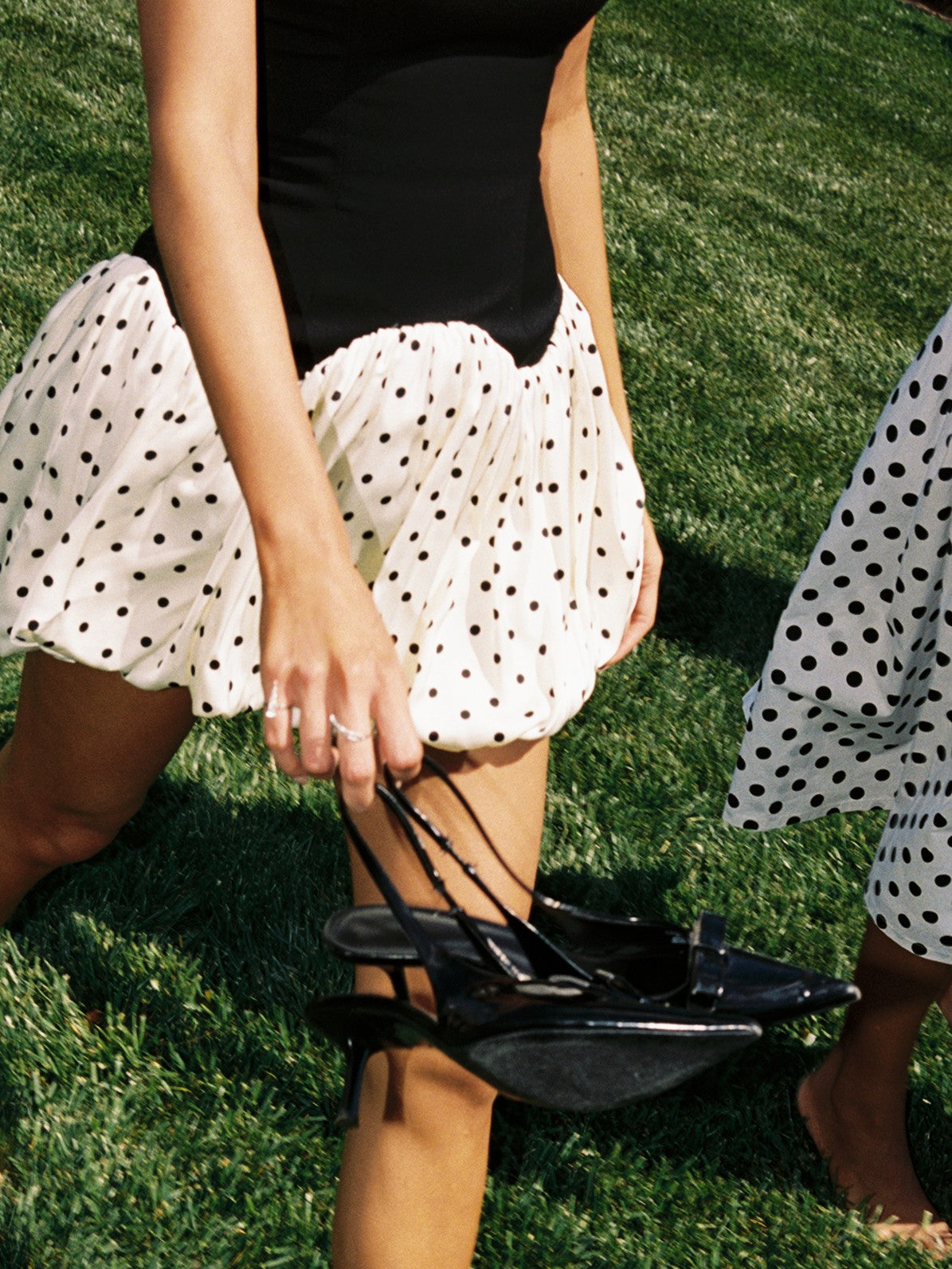 Dahliana Polka Dot Bubble Hem Corset Mini Dress Miss Circle