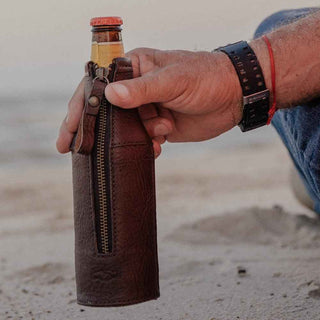 Campaign Leather Bottle Koozie