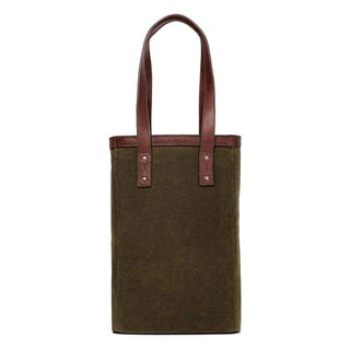 Campaign Waxed Canvas Two Bottle Wine Tote