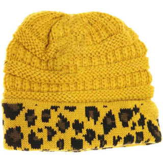 KIDS Matching Cuff Leopard Print C.C Beanie