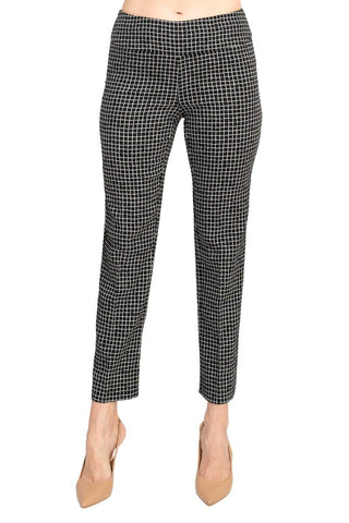 Zac & Rachel Black White Irregular Mini Square Print Fitted Pants - Glamourous Grace