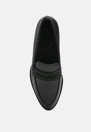 Nadia Snake Textured Loafers