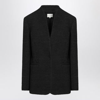 Black Single-breasted Bouclé Jacket - By Baano