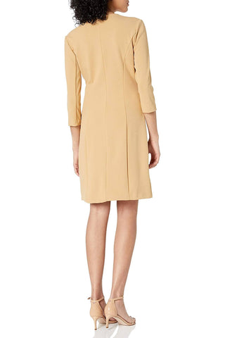 Nanette Lepore V-Neck 3/4 Sleeve Trench Solid Stretch Crepe Dress - By Baano