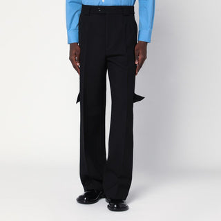 Black Cargo Trousers In Cotton - By Baano