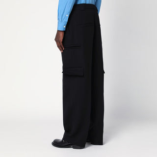 Black Cargo Trousers In Cotton - By Baano