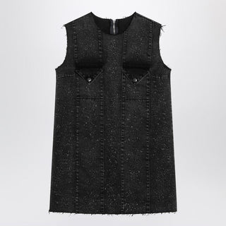 Dark Grey Mini Dress In Denim - By Baano