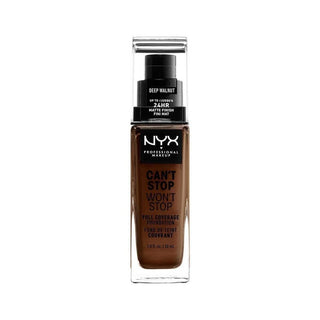 NYX Professional Makeup Foundation - Can't Stop Won't Stop Full Coverage Foundation Deep Walnut