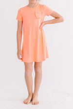 Neon Coral T-Shirt Dress