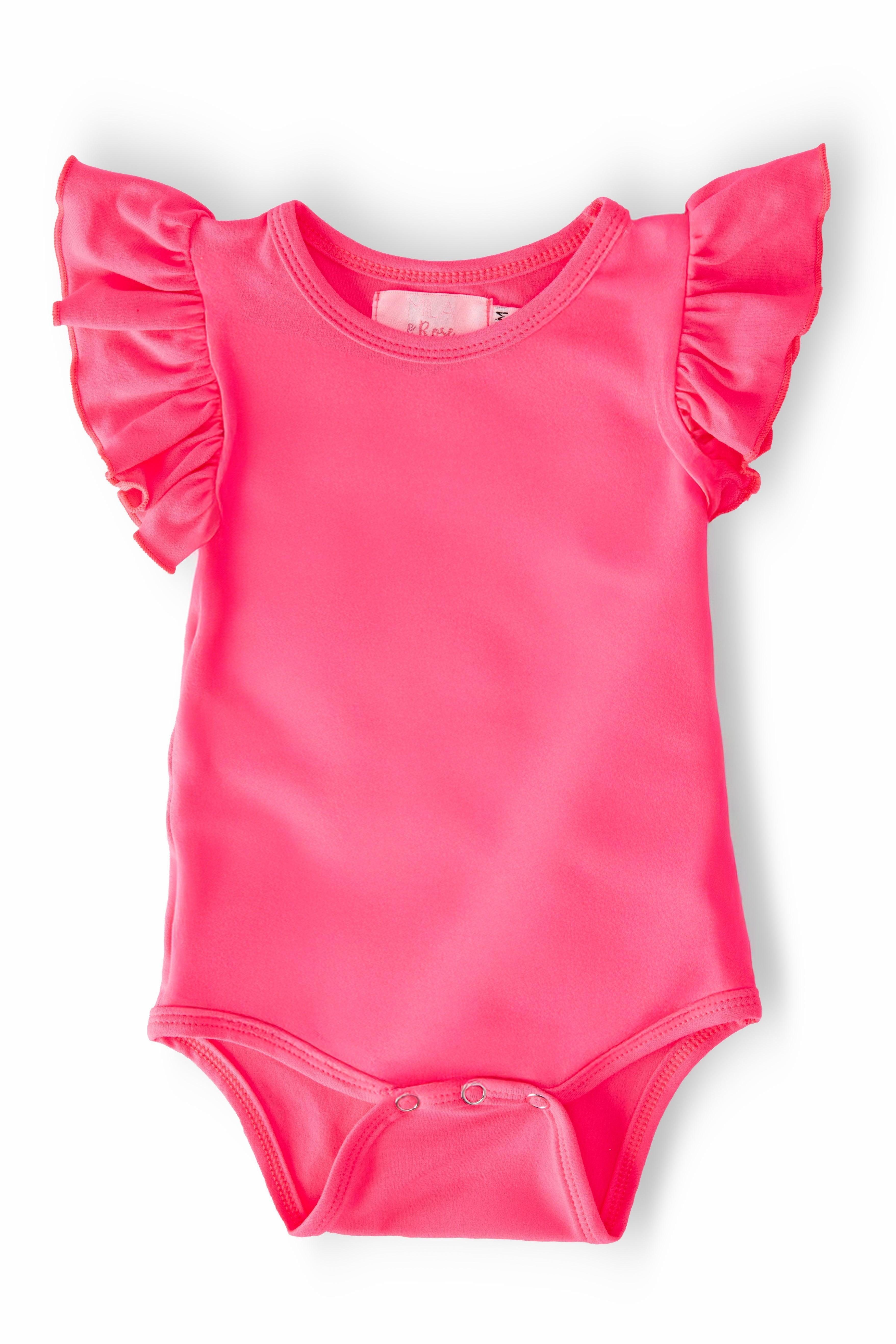Neon Pink S/S Flutter Bodysuit