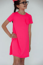 Neon Pink T-Shirt Dress