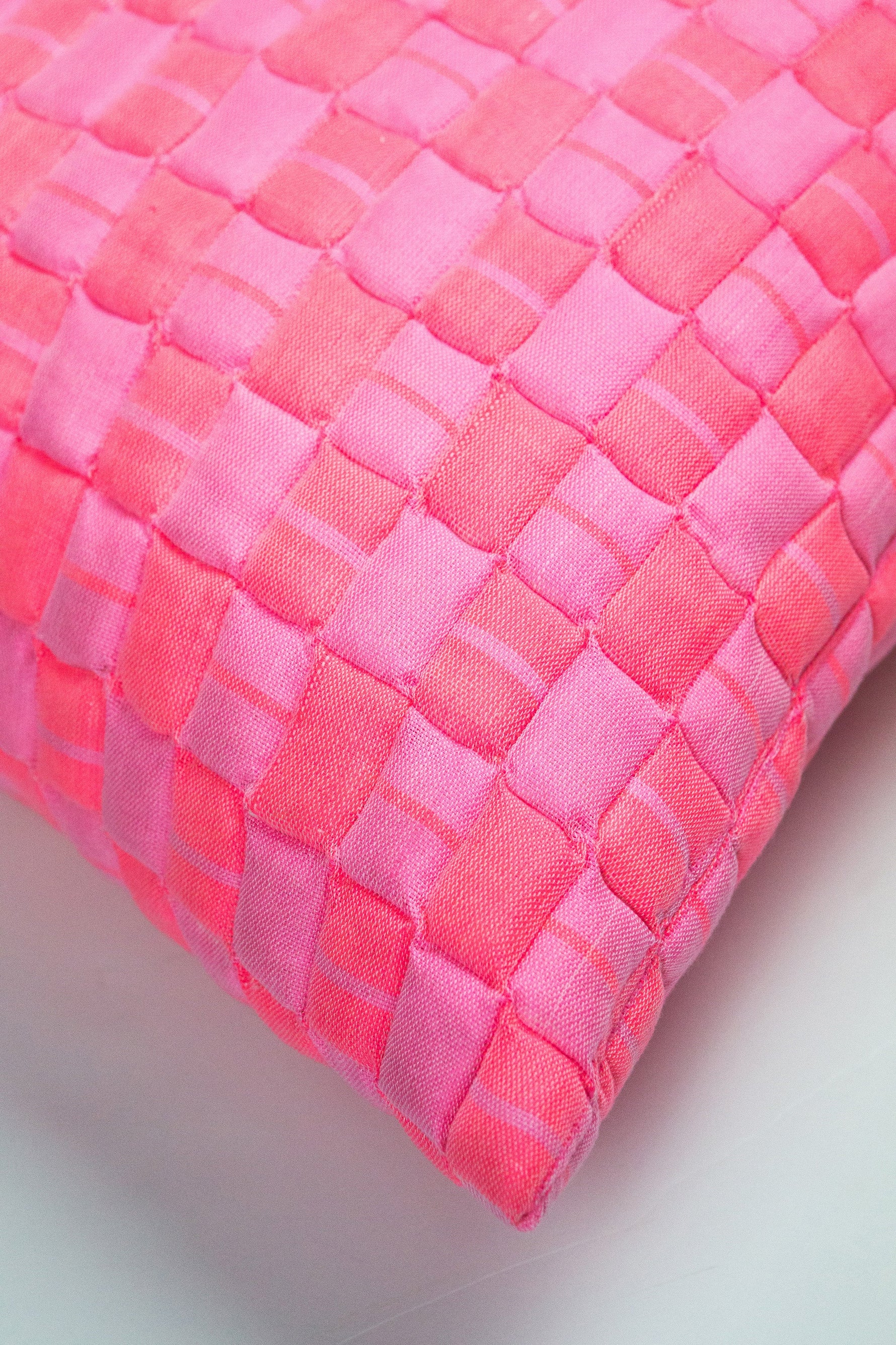 Sujani Quilted Pillow - Neon Pink