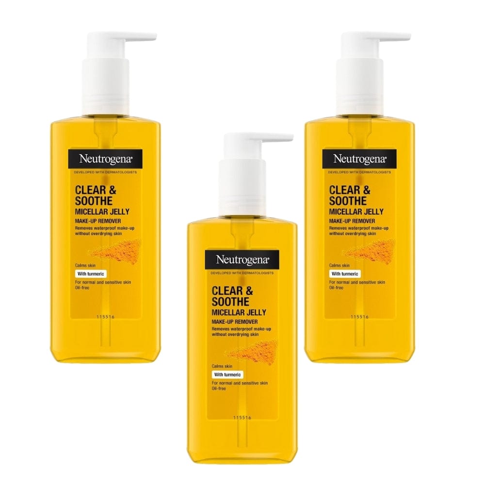 Neutrogena Clear & Soothe Micellar Jelly Make-Up Remover 200ml / 6.8 fl oz 3 Pack Chivela