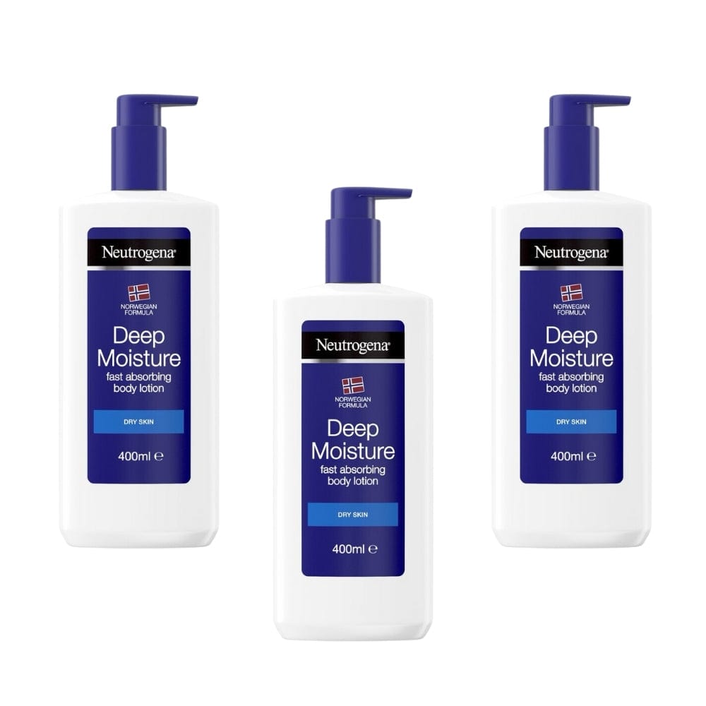 Neutrogena Norwegian Formula Deep Moisture Fast Absorbing Body Lotion 400ml / 13.5 fl oz3 Pack - By Baano