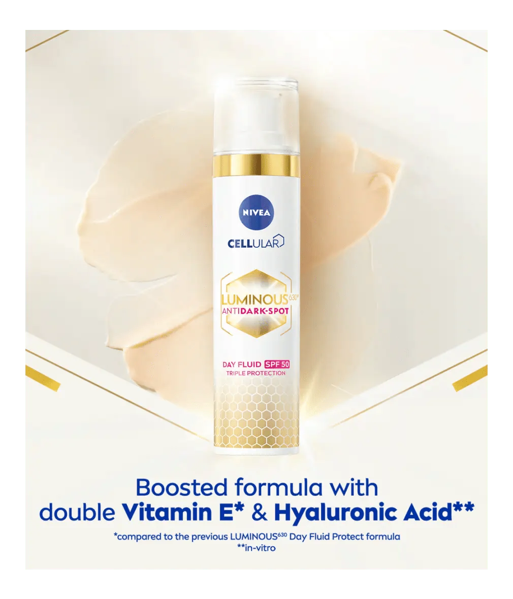 Nivea Cellular Luminous 630 Anti-Dark Spot Day Cream Face Moisturiser SPF50 40ml/ 1.35 fl.oz - 3 Pack - By Baano