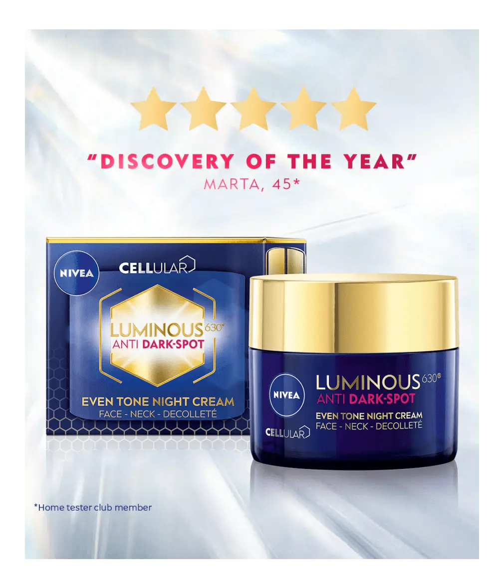 Nivea Luminous 630 Anti Dark Spot Night Cream  50ml / 1.7 fl oz - 2 Pack Chivela