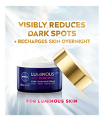 Nivea Luminous 630 Anti Dark Spot Night Cream  50ml / 1.7 fl oz - 2 Pack Chivela