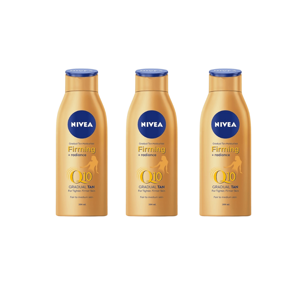 Nivea Q10 Gradual Tan Body Moisturiser Fair to Medium 200ml / 6.8 fl oz - 3 Pack - By Baano