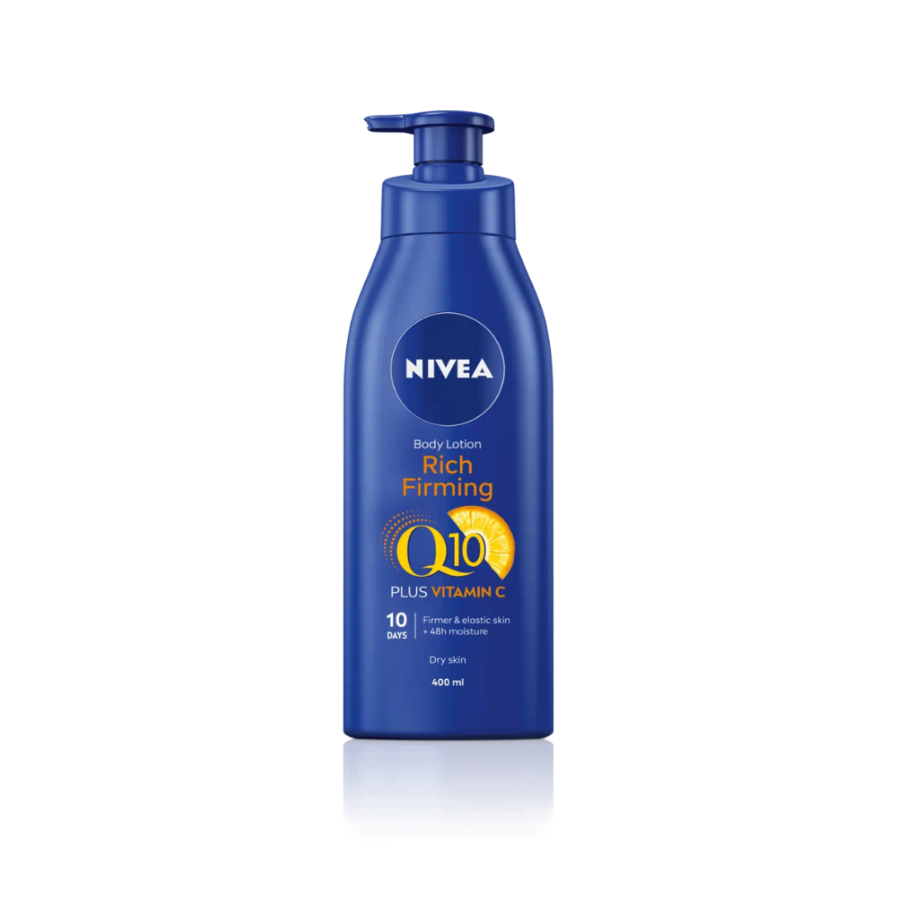 Nivea Q10 + Vitamin C Firming Body Lotion for Dry Skin 400ml / 13.5 fl oz - By Baano