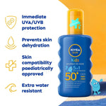 Nivea Sun Kids Protect & Care Coloured Sun Cream Spray SPF50+ 200ml / 6.8 fl.oz - By Baano