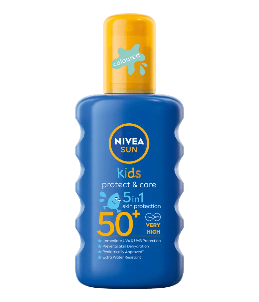 Nivea Sun Kids Protect & Care Coloured Sun Cream Spray SPF50+ 200ml / 6.8 fl.oz - By Baano