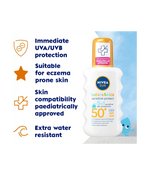 Nivea Sun Kids Sensitive Protect SPF 50+ Sun Lotion Spray 200ml / 6.8 fl.oz - 2 Pack Chivela